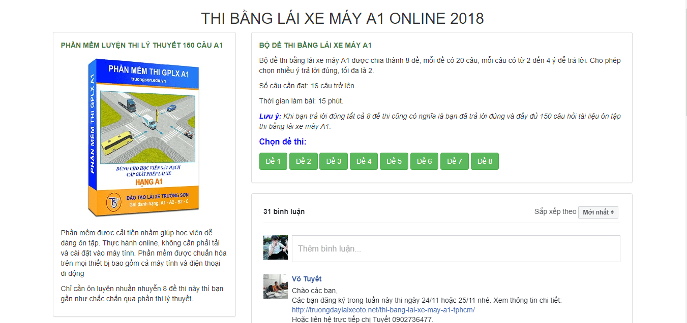 8 Bộ Đề Thi Lý Thuyết Thi Bằng Lái Xe Máy A1 Đầy Đủ Nhất
