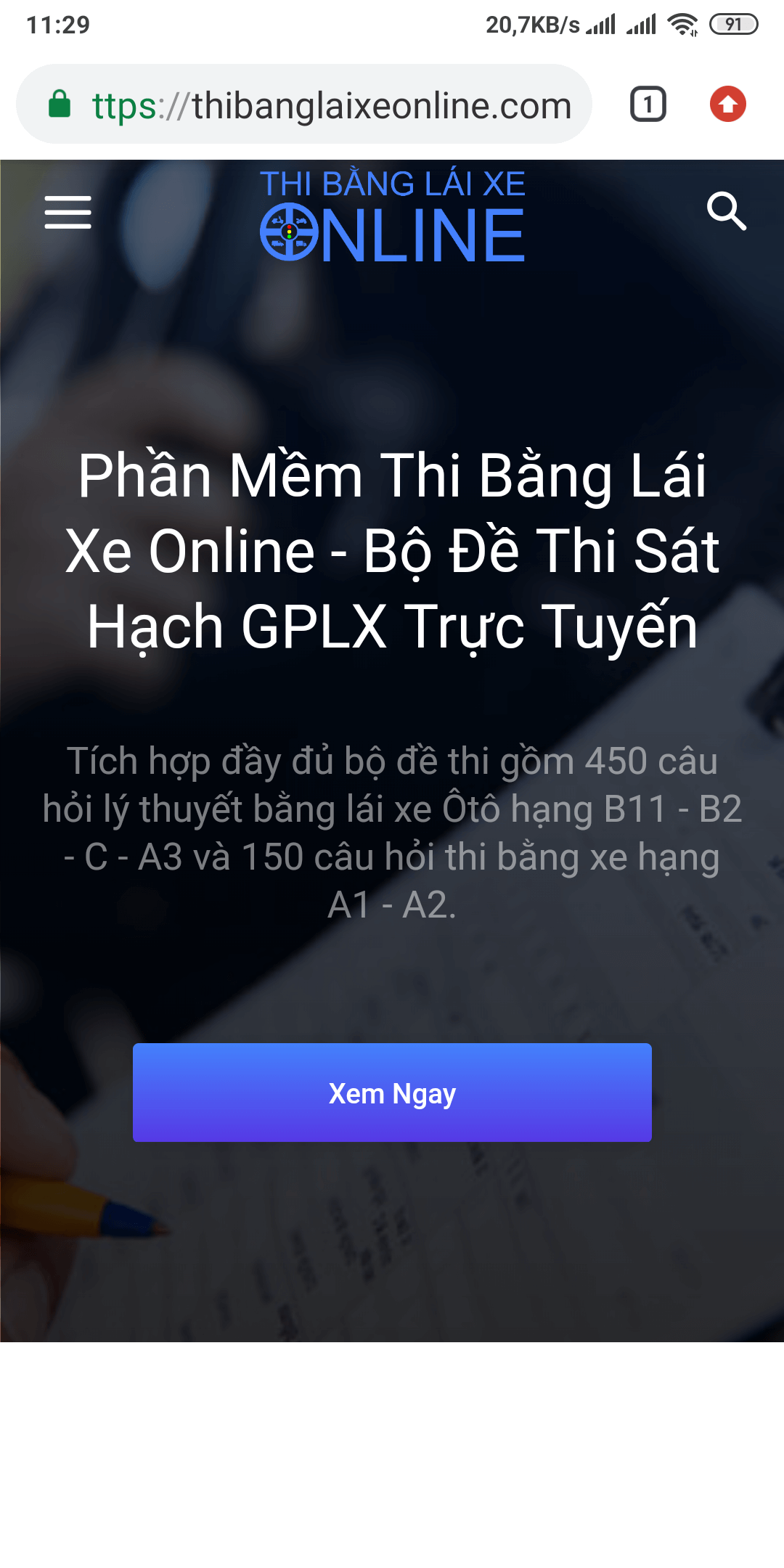 Phần mềm thi bằng lái xe máy Online tốt nhất hiện nay