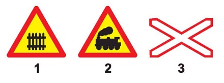 Biển nào báo hiệu đường sắt giao nhau với đường bộ không có rào chắn?