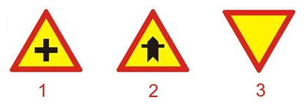 Biển nào báo hiệu giao nhau với đường không ưu tiên?