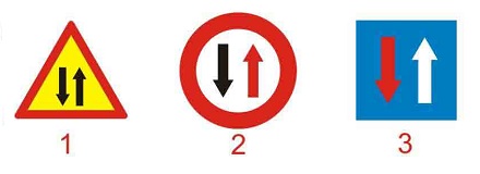 Biển nào chỉ dẫn được ưu tiên qua đường hẹp?