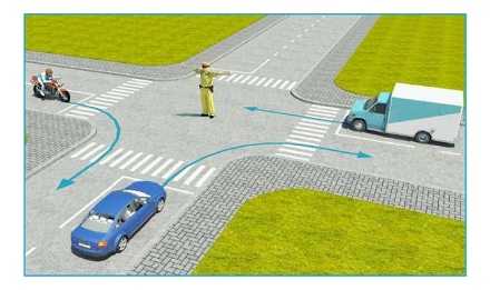 Theo hướng mũi tên, xe nào được phép đi?