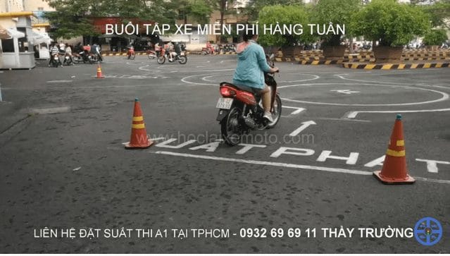 Buổi Tập Thử Xe Thiết Bị Thi Bằng Lái Xe Máy A1
