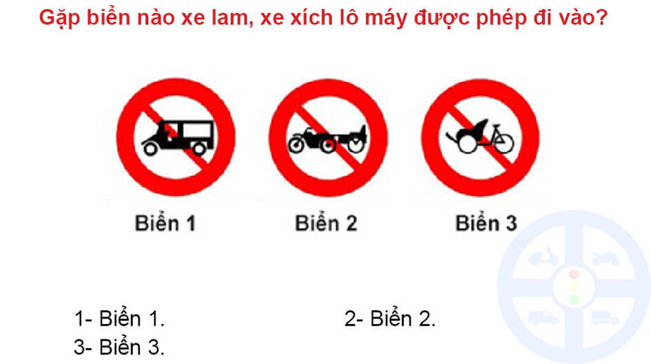 Gặp biển nào xe lam, xe xích lô máy được phép đi vào?