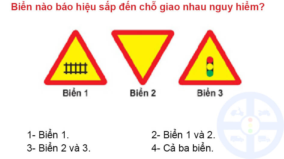 Biển nào báo hiệu sắp đến chỗ giao nhau nguy hiểm? 