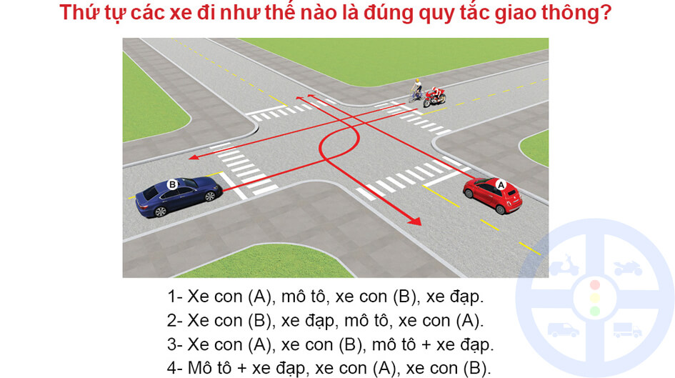 Thứ tự các xe đi như thế nào là đúng quy tắc giao thông? 
