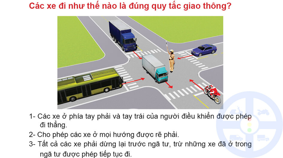 Các xe đi như thế nào là đúng quy tắc giao thông? 