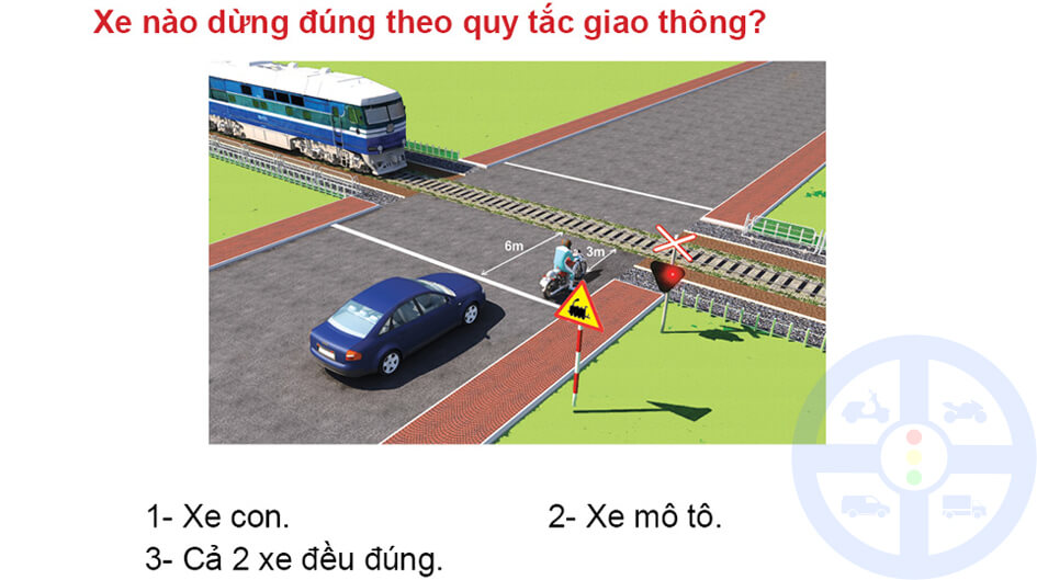 Xe nào dừng đúng theo quy tắc giao thông?