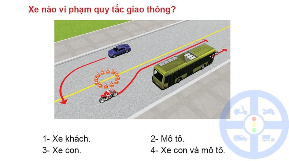 Xe nào vi phạm quy tắc giao thông?