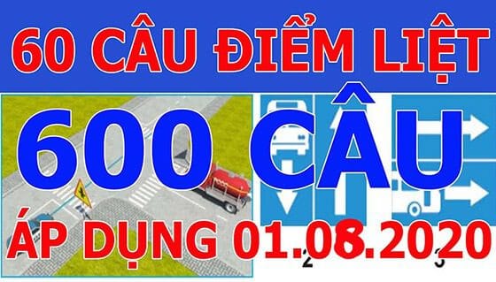60 câu hỏi điểm liệt thi lý thuyết bằng lái xe